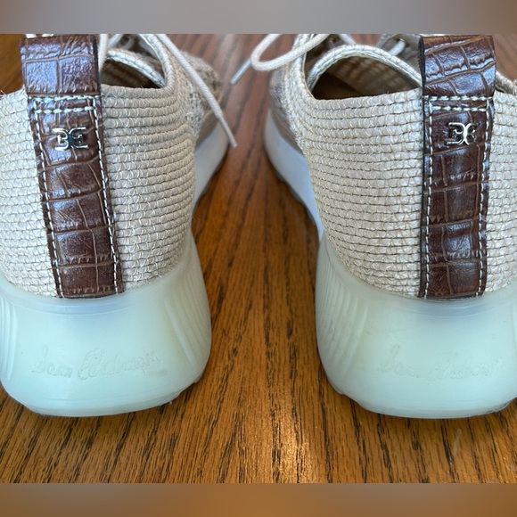 Sam Edelman Delma Tan Fabric Woven Wedge 1 1/2” Heel Sneakers - Picture 10 of 11